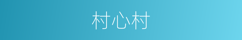 村心村的同义词