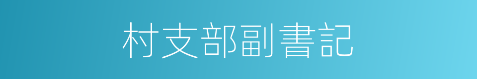 村支部副書記的同義詞