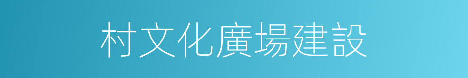 村文化廣場建設的同義詞