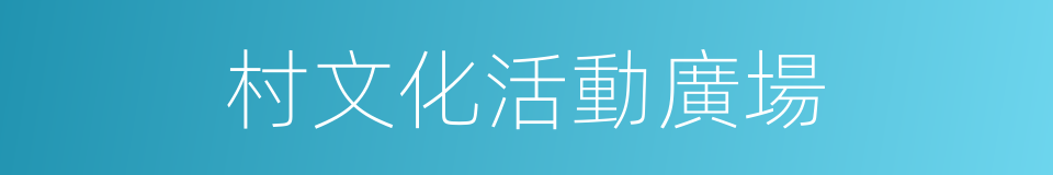村文化活動廣場的同義詞