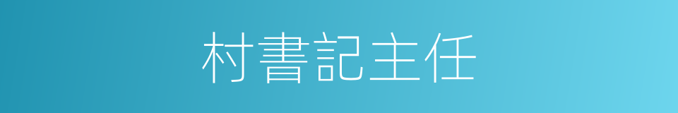 村書記主任的同義詞