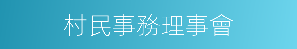 村民事務理事會的同義詞