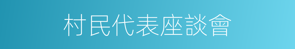 村民代表座談會的同義詞