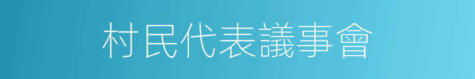 村民代表議事會的同義詞