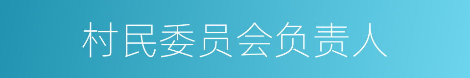 村民委员会负责人的同义词
