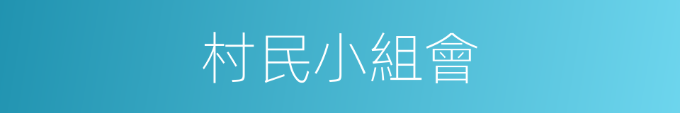 村民小組會的同義詞