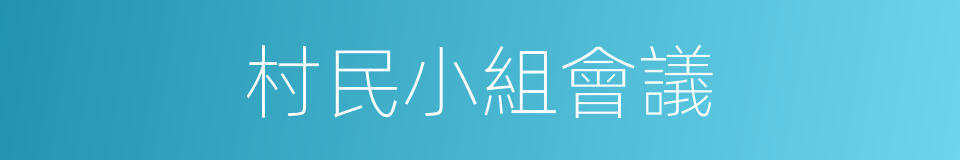 村民小組會議的同義詞