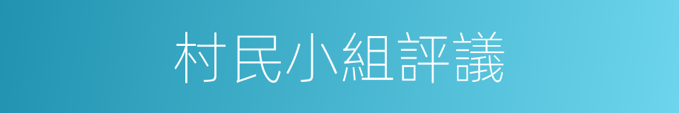 村民小組評議的同義詞