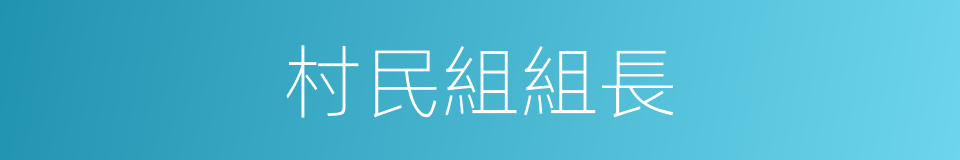 村民組組長的同義詞