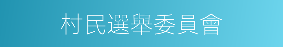 村民選舉委員會的同義詞