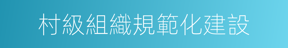 村級組織規範化建設的同義詞