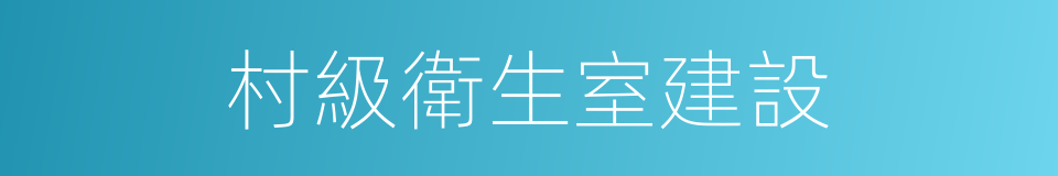 村級衛生室建設的同義詞