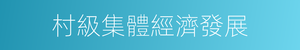 村級集體經濟發展的同義詞