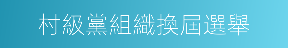 村級黨組織換屆選舉的同義詞