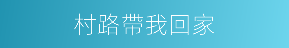 村路帶我回家的同義詞