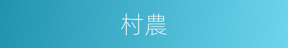 村農的意思