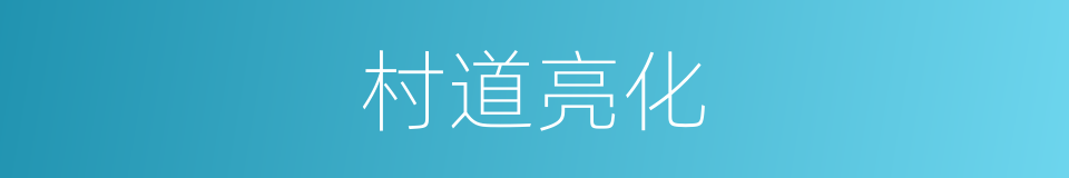 村道亮化的同义词