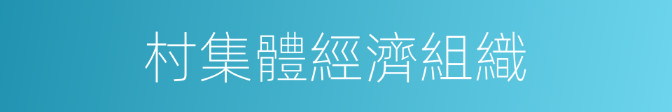 村集體經濟組織的同義詞