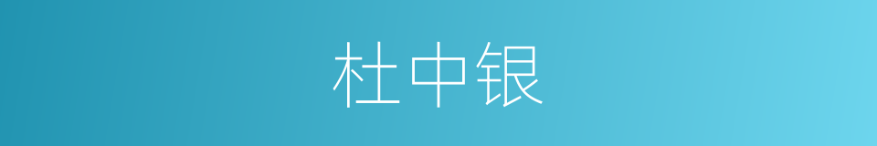 杜中银的同义词