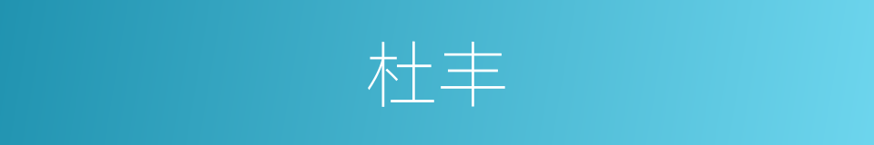 杜丰的同义词