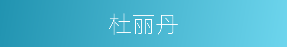 杜丽丹的同义词