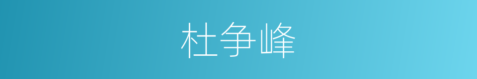 杜争峰的同义词