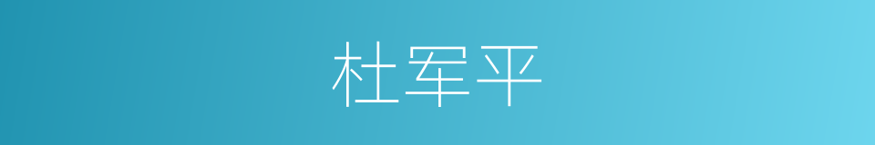 杜军平的同义词