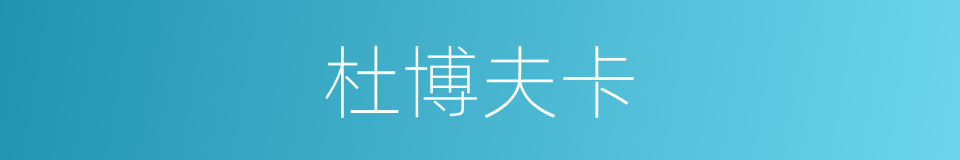 杜博夫卡的同义词