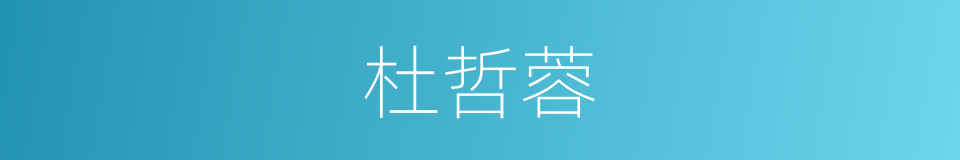 杜哲蓉的同义词