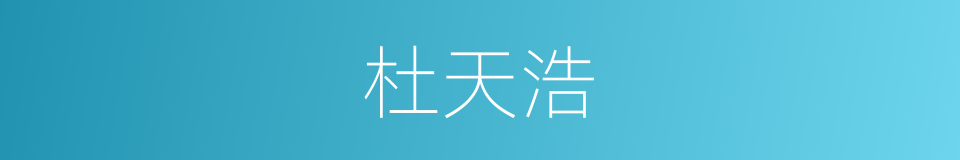 杜天浩的同义词