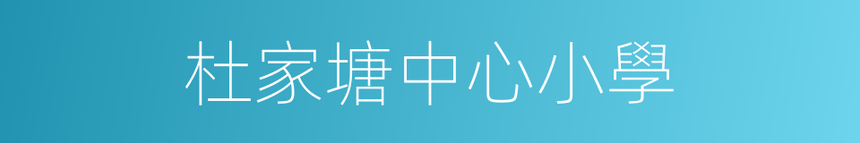 杜家塘中心小學的同義詞