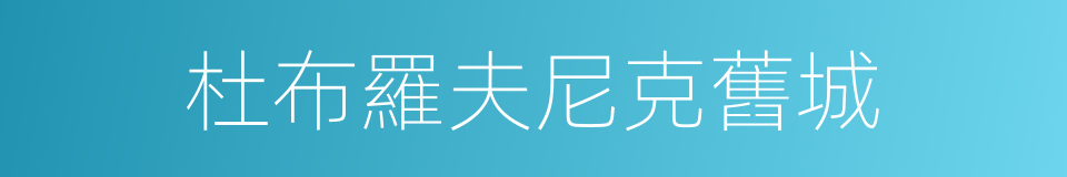 杜布羅夫尼克舊城的同義詞