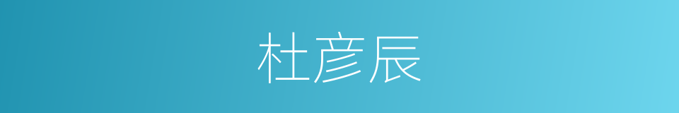 杜彦辰的同义词