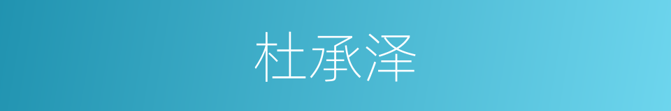 杜承泽的同义词