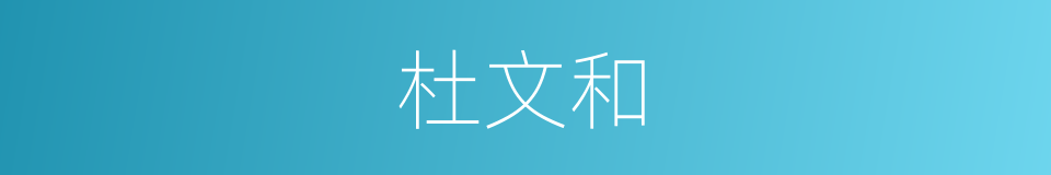 杜文和的同义词