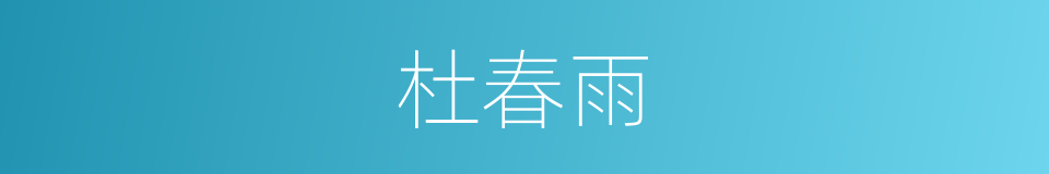 杜春雨的同义词