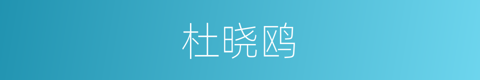 杜晓鸥的同义词
