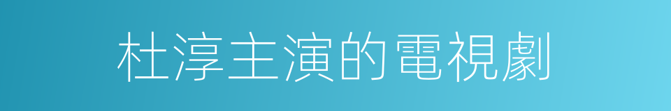 杜淳主演的電視劇的同義詞