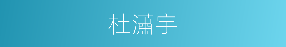 杜瀟宇的同義詞
