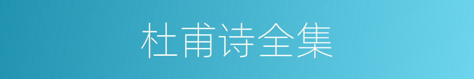 杜甫诗全集的同义词