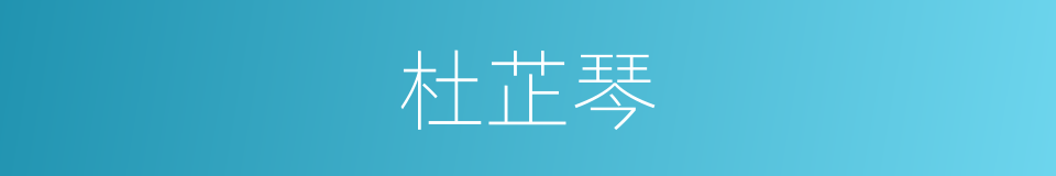 杜芷琴的同义词