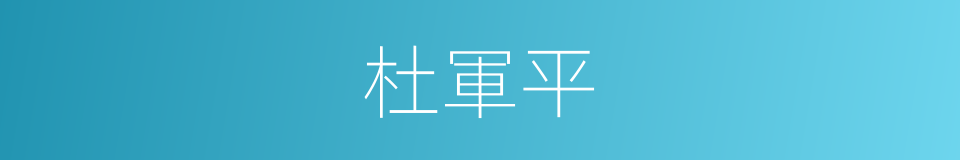 杜軍平的同義詞