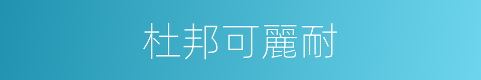 杜邦可麗耐的同義詞
