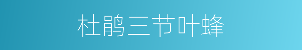 杜鹃三节叶蜂的同义词