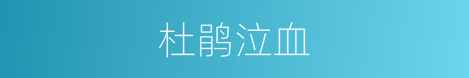 杜鹃泣血的意思