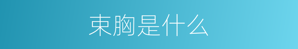 束胸是什么的意思