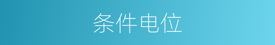 条件电位的同义词