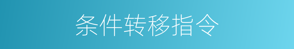 条件转移指令的同义词