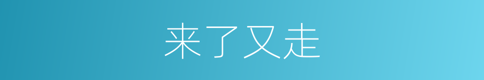 来了又走的同义词