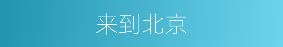来到北京的同义词